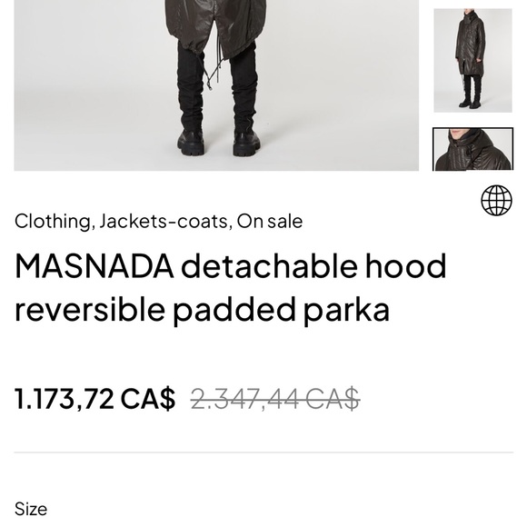 masnada Reversible Padded Puffer Mods Coat - Made in Italy - Picture 15 of 15
